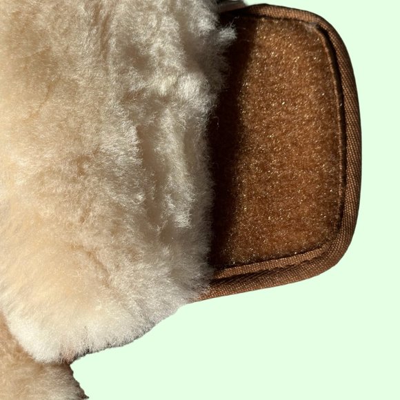 Vermont Country Store Sheepskin Adjustable Scuffs Men 14 Shearling Slippers EUC - Picture 10 of 11